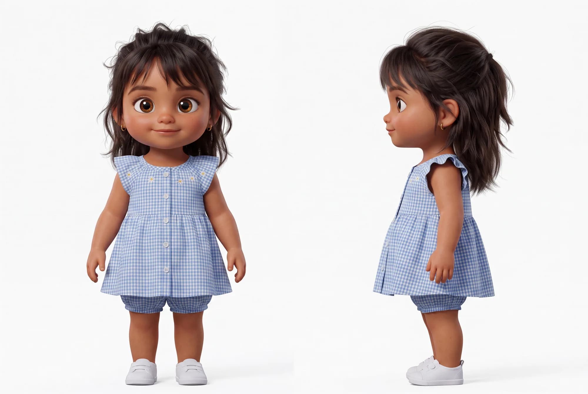Isabella - step 2 - The illustrated character, front and side